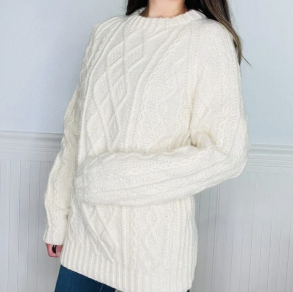 White Cable Knit Sweaters